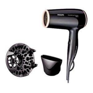 تصویر سشوار فیلیپس مدل BHD004 به رنگ مشکی با توان 1800 وات DC و متمرکز کننده