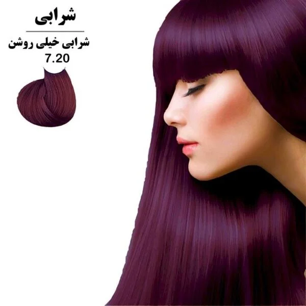 رنگ موی لی لی نایت شرابی خیلی روشن کد 7.20 حجم 120 میل