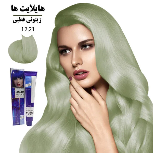 رنگ مو پیگار زیتونی قطبی 12.21 حجم 100 میل