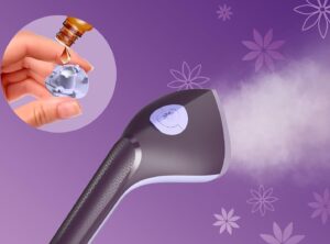 تصویر اتو بخارگر ایستاده فیلیپس مدل STE3180 به رنگ بنفش، دارای آویز لباس تلسکوپی و سری بخار با کفی فلزی