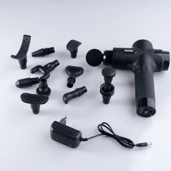 گان ماساژ حرفه‌ای ام دی اچ ال L12 با سری‌های تعویض شونده در پس‌زمینه سفید