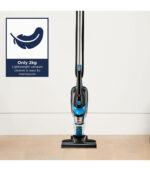 جارو برقی بیسل مدل 2024E با رنگ تیتانیوم، در حالت ایستاده و قابلیت جدا شدن برای استفاده به عنوان جارودستی