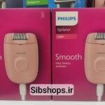 تصویر اپیلاتور فیلیپس مدل BRE229/00 سفید و بنفش با 20 موچین، سری باریک و طراحی ارگونومیک