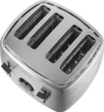 تصویر توستر نان سنکور مدل STS 5070SS با بدنه استیل، 4 درگاه قرارگیری نان و نمایشگر دیجیتال (LED).
