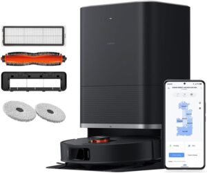 جارو رباتیک شیائومی مدل X20 Max مشکی با ایستگاه شارژ Omni، مکش 8000 پاسکال و شستشوی 55 درجه