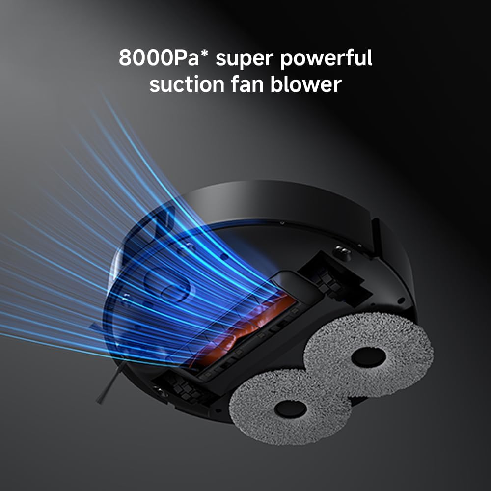 61CW0GOm5jL._AC_SL1000_ جارو رباتیک شیائومی مدل X20 Max مشکی با ایستگاه شارژ Omni، مکش 8000 پاسکال و شستشوی 55 درجه