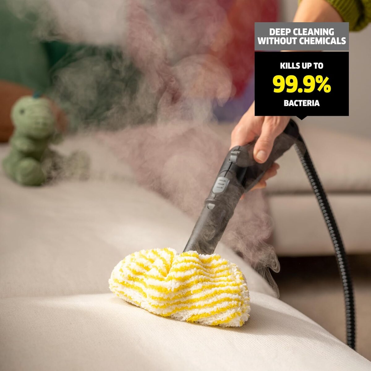 بخارشوی کارشر مدل SC3 - دستگاه زرد رنگ با پارویی کف Comfort Plus و لوازم جانبی