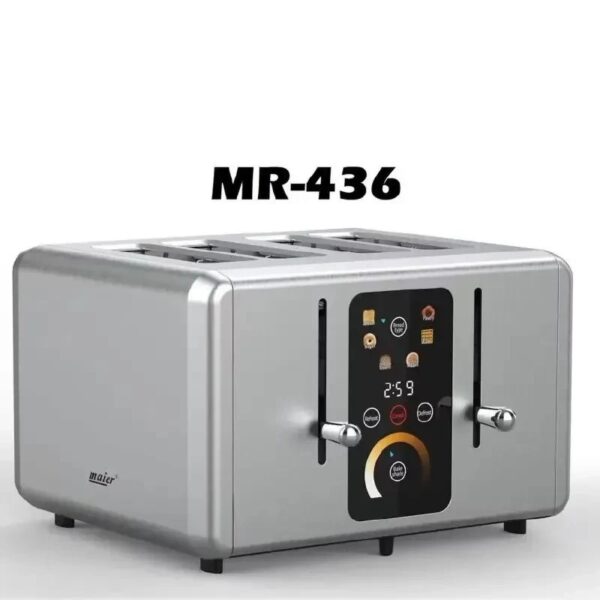 توستر نان مایر مدل MR436 چهار اسلات با بدنه تمام استیل و پنل کنترل لمسی دیجیتال