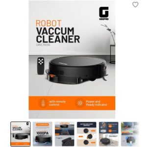 عکس اصلی جارو رباتیک جیپاس مدل GRVC19056 به همراه کیس شارژ و لوازم جانبی