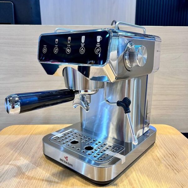 اسپرسوساز مباشی مدل ME-ECM2113 - دستگاه استیل نیمه صنعتی با کنترل لمسی و نازل بخار