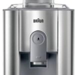 تصویر آبمیوه گیری براون مدل J700 سری Multiquick 7 به رنگ استیل و مشکی با مخازن شفاف و دهانه بزرگ