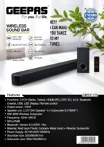 ساندبار جیپاس مدل GMS11173 (۶۰ وات، ساب ووفر وایرلس، ضدآب IPX7) - Image 2