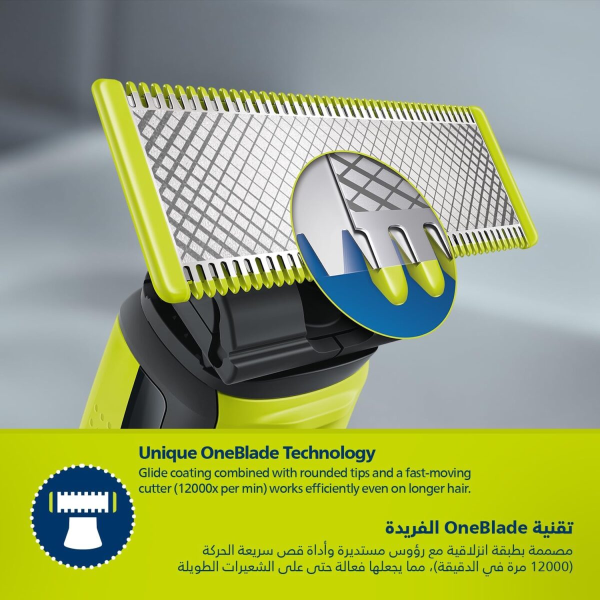 ماشین اصلاح هیبریدی فیلیپس OneBlade مدل QP2824 (صورت و بدن، ضد آب) - Image 4