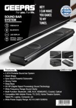 ساندبار جیپاس مدل GMS11152 (۲.۲ کانال، ساب ووفر داخلی، ۳۰۰ وات) - Image 6