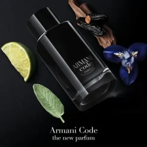 بطری ادکلن جورجیو آرمانی کد مردانه (Armani Code) ۱۲۵ میلی‌لیتری با شیشه مشکی و درپوش تیره