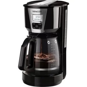 تصویر قهوه ساز سنکور مدل SCE5070 با قوری شیشه‌ای و بدنه ترکیبی از استیل ضد زنگ و مشکی