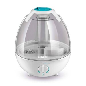 بخور سرد سنکور مدل SHF2080WH به رنگ سفید و آبی در بسته‌بندی با قابلیت آروماتراپی