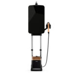 تصویر اتو بخارگر تفال مدل QT2020 به رنگ مشکی، با میز اتوی هوشمند قابل تنظیم در ۳ زاویه (عمودی، افقی و مایل)