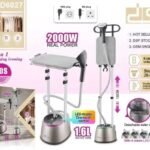 تصویر اتو بخارگر ایستاده دی اس پی مدل KD6027 به رنگ سفید با میله تلسکوپی و تخته اتوی تاشو