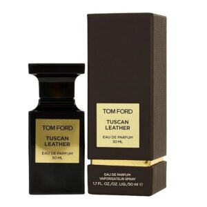 بطری ادکلن تام فورد توسکان لدر (Tom Ford Tuscan Leather) ۱۰۰ میلی‌لیتری با شیشه سیاه و لیبل سفید